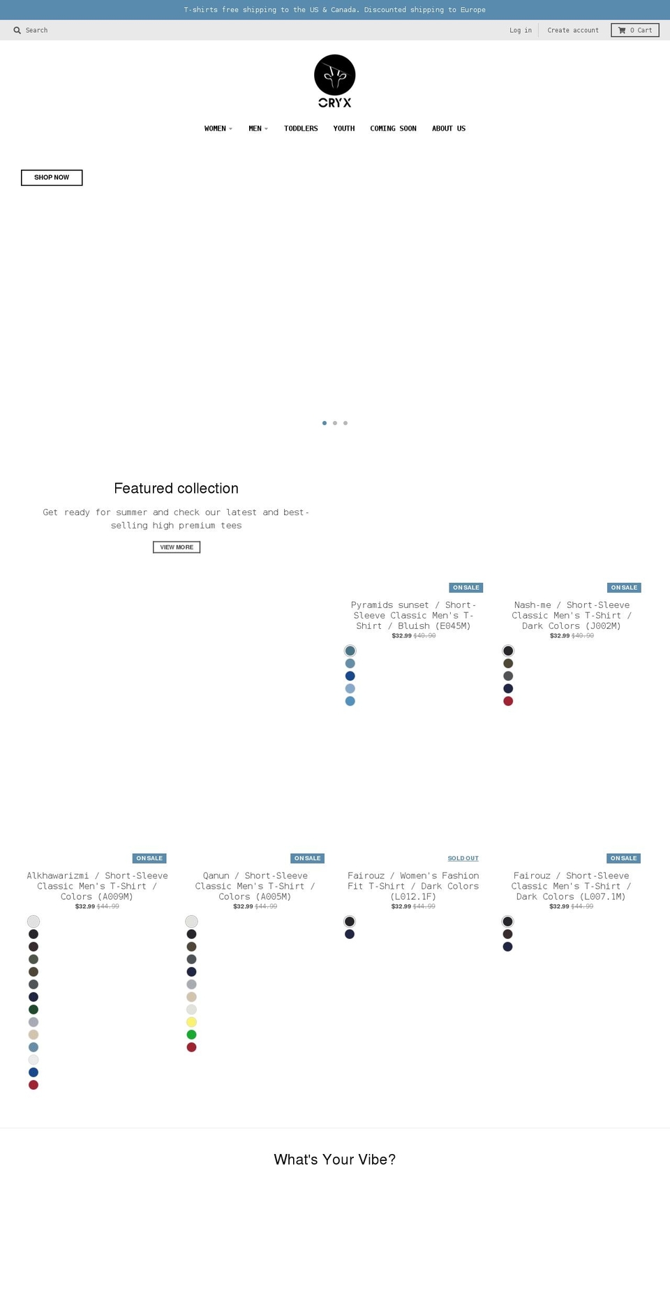 oryxgen.com shopify website screenshot