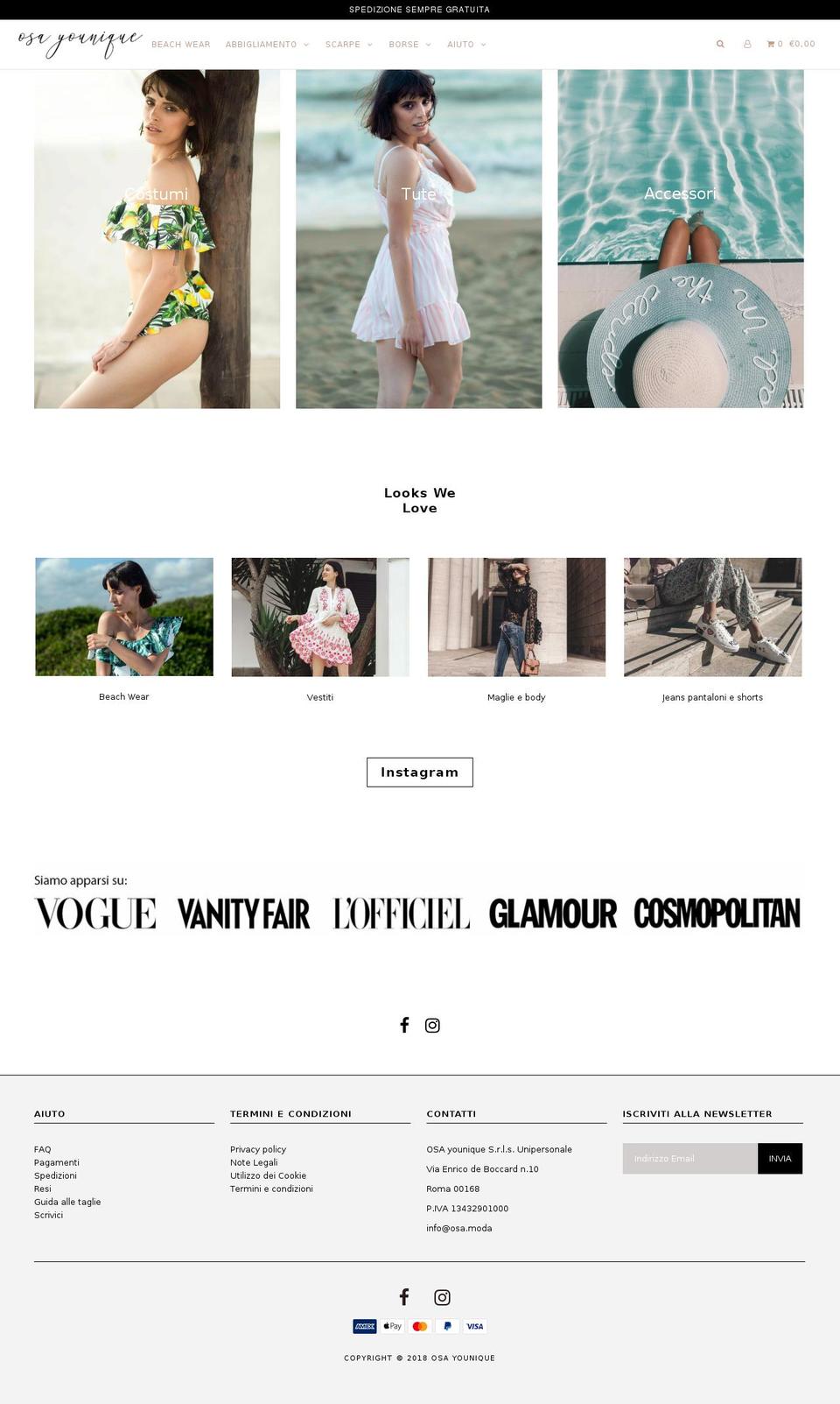 osa.moda shopify website screenshot