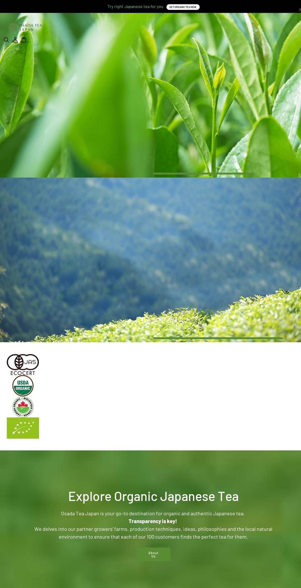 osadateajapan.com shopify website screenshot