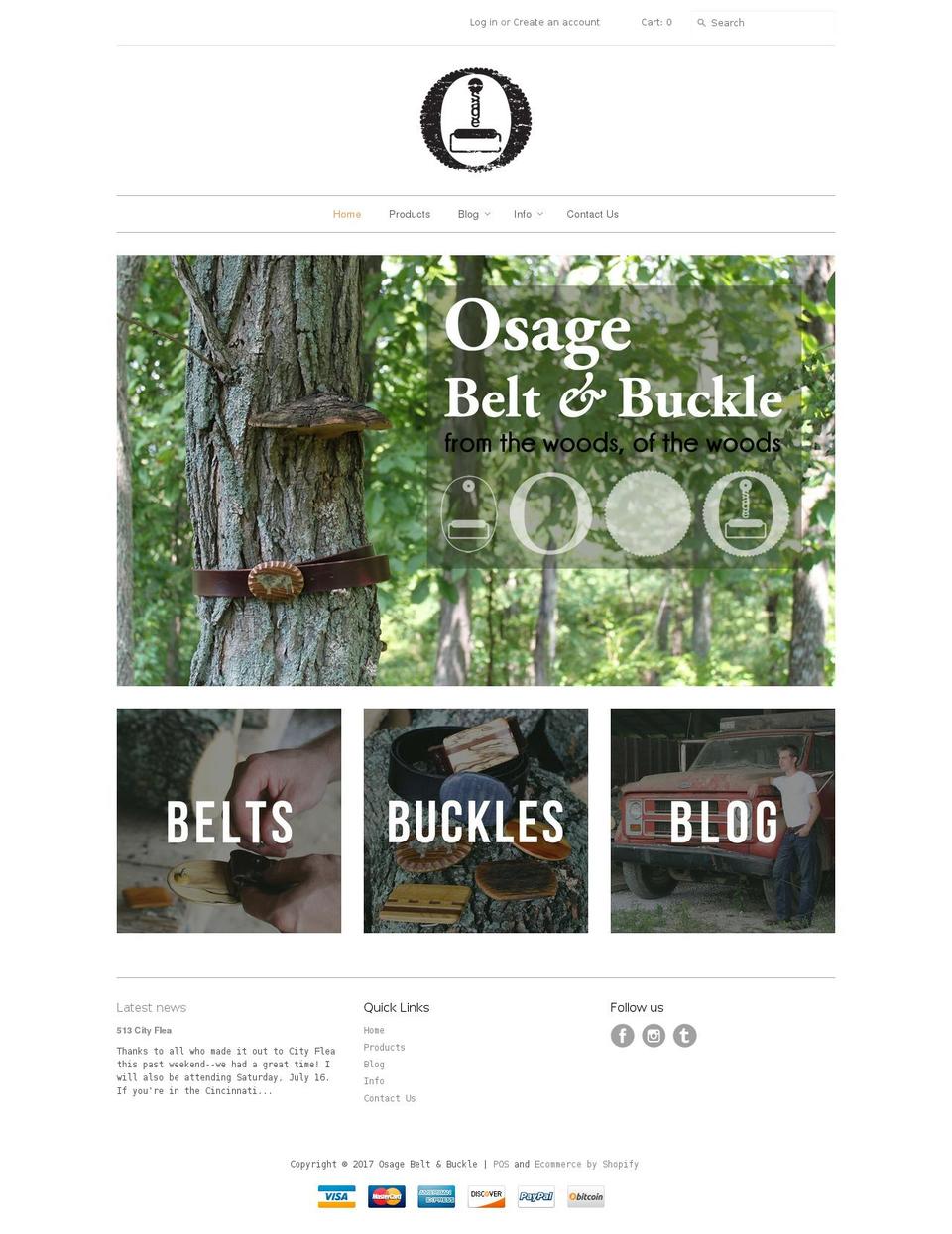 osagebelt.com shopify website screenshot