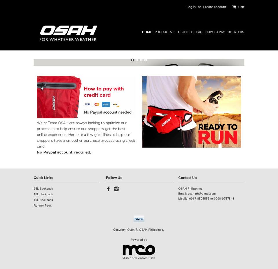 osah.com.ph shopify website screenshot