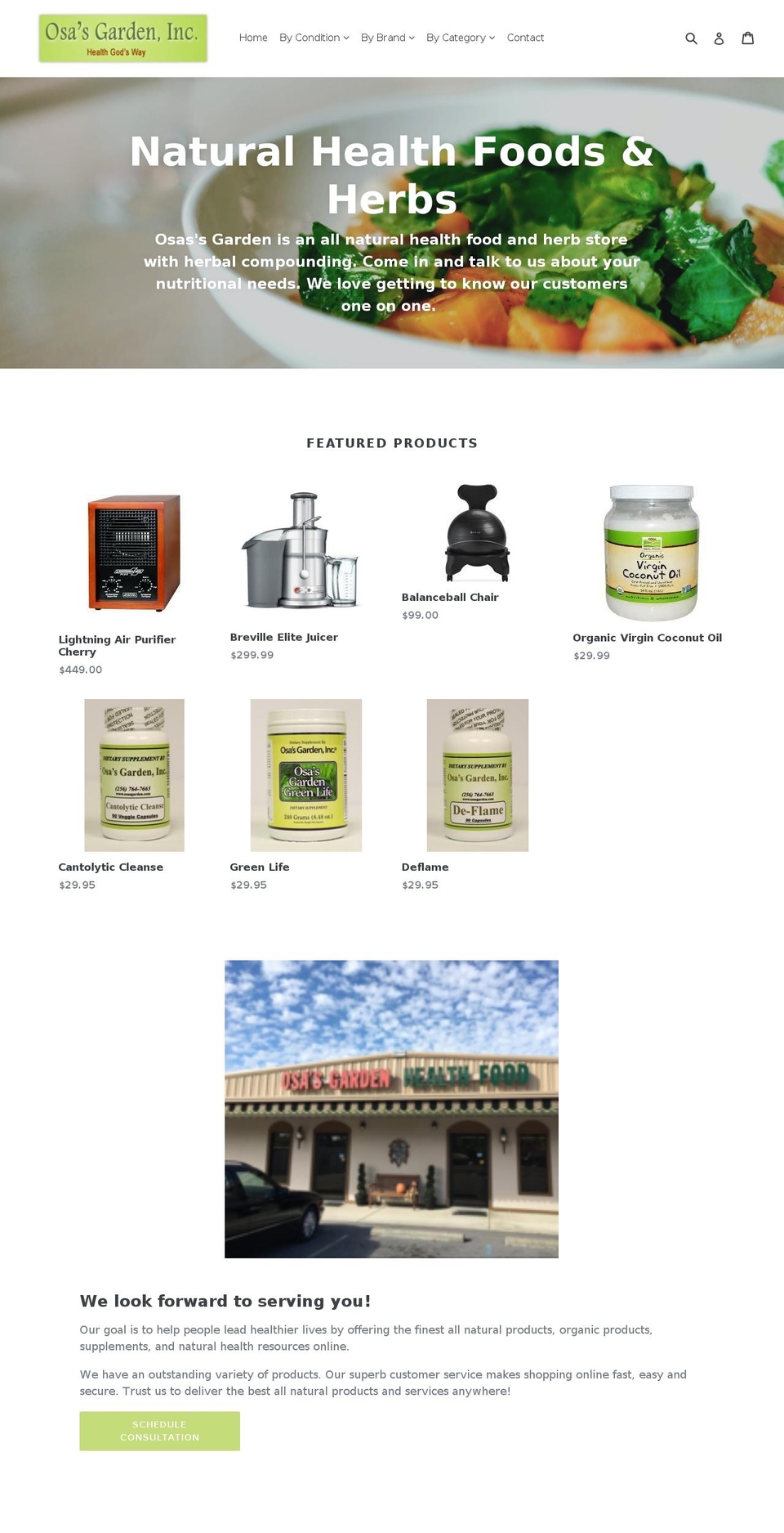 osasgarden.com shopify website screenshot