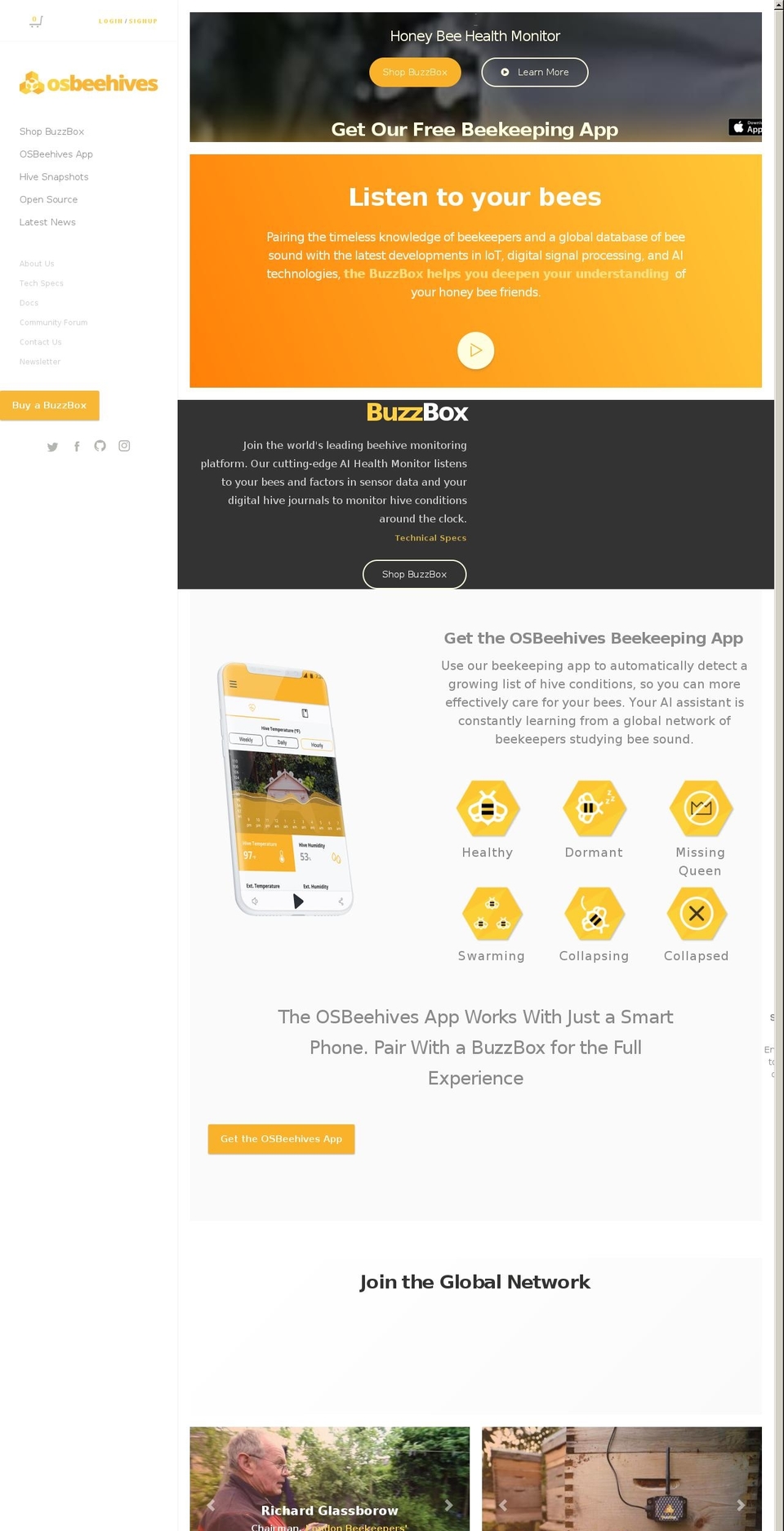 osbeehives.com shopify website screenshot
