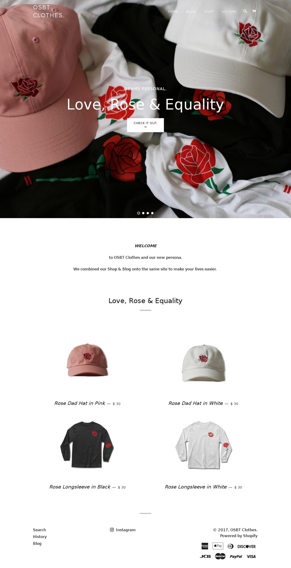 osbtclothes.com shopify website screenshot
