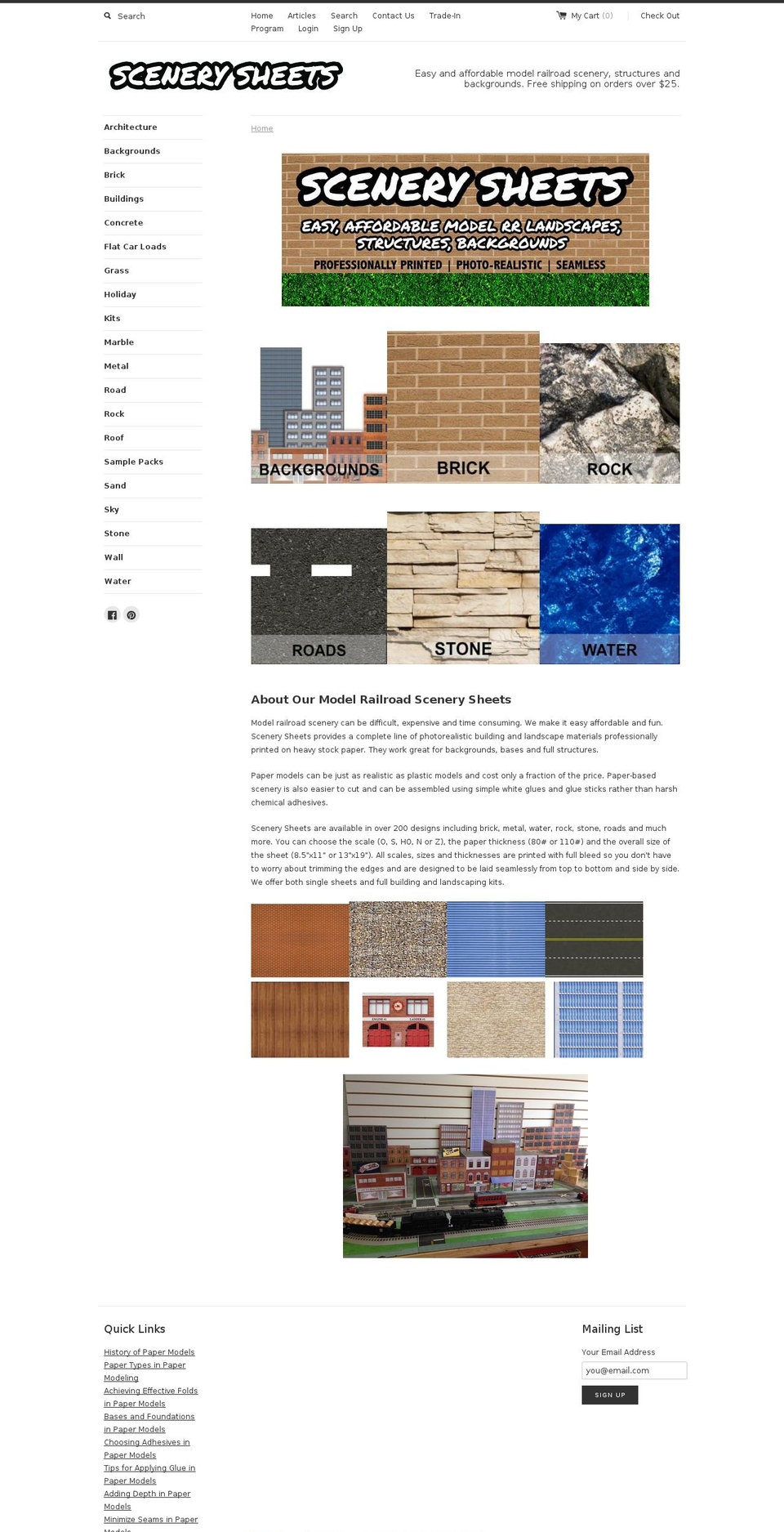 oscalepaperbuildings.com shopify website screenshot