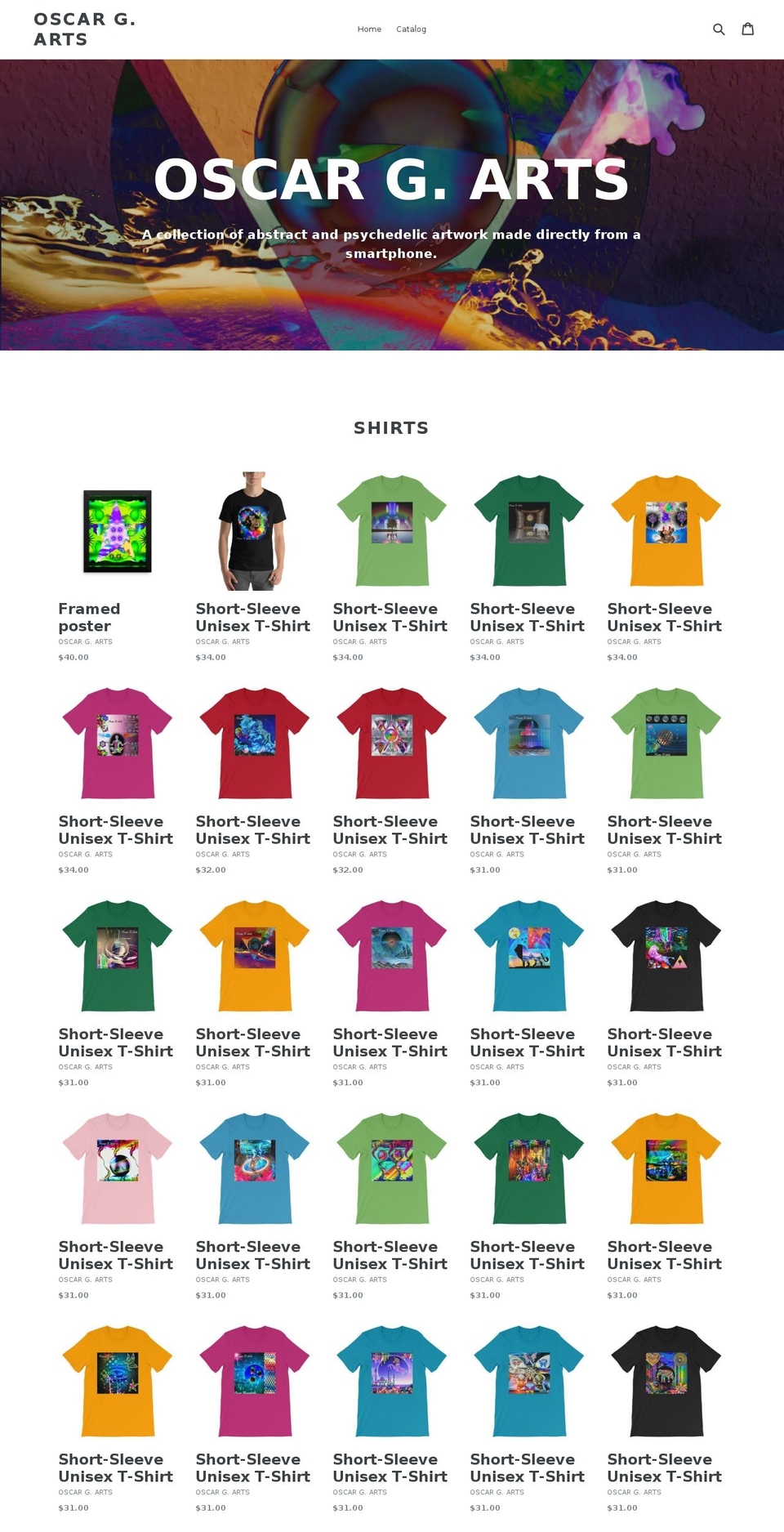 oscar-g-arts.com — Shopify storefront screenshot