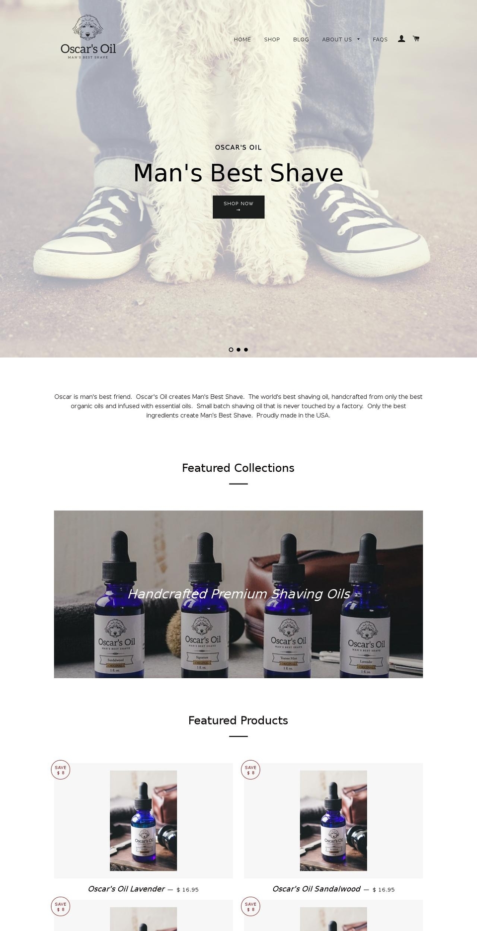 oscarsoils.com shopify website screenshot