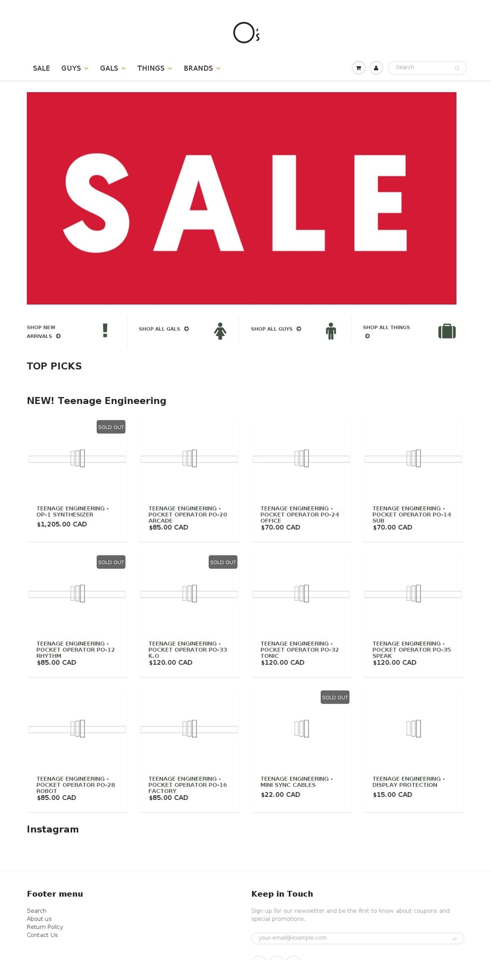 osclothes.com — Shopify storefront screenshot