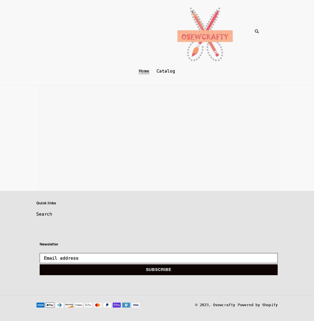 osewcrafty.com shopify website screenshot