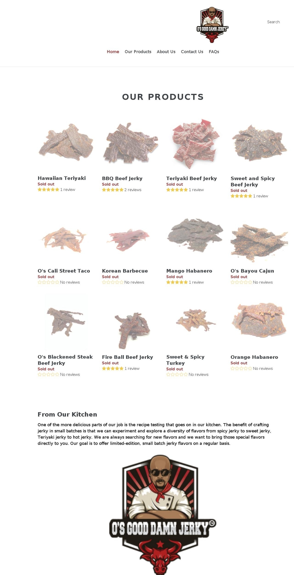 osgoodassjerky.com shopify website screenshot