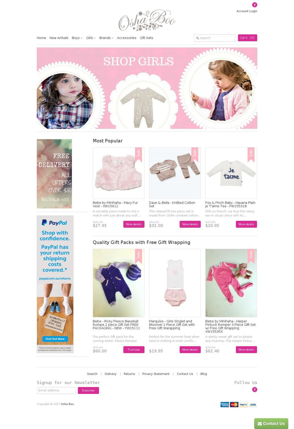 oshaboo.com shopify website screenshot
