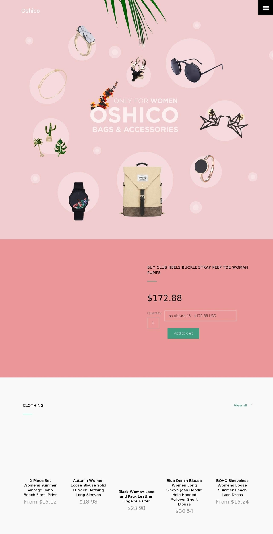 oshico.com — Shopify storefront screenshot