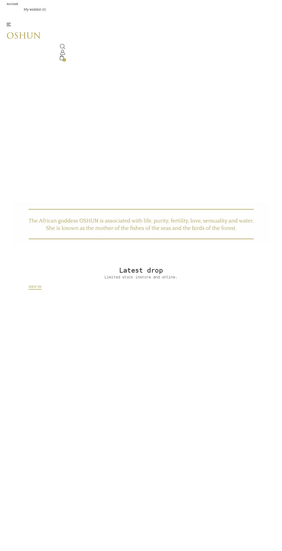 oshundiamondcreek.com shopify website screenshot