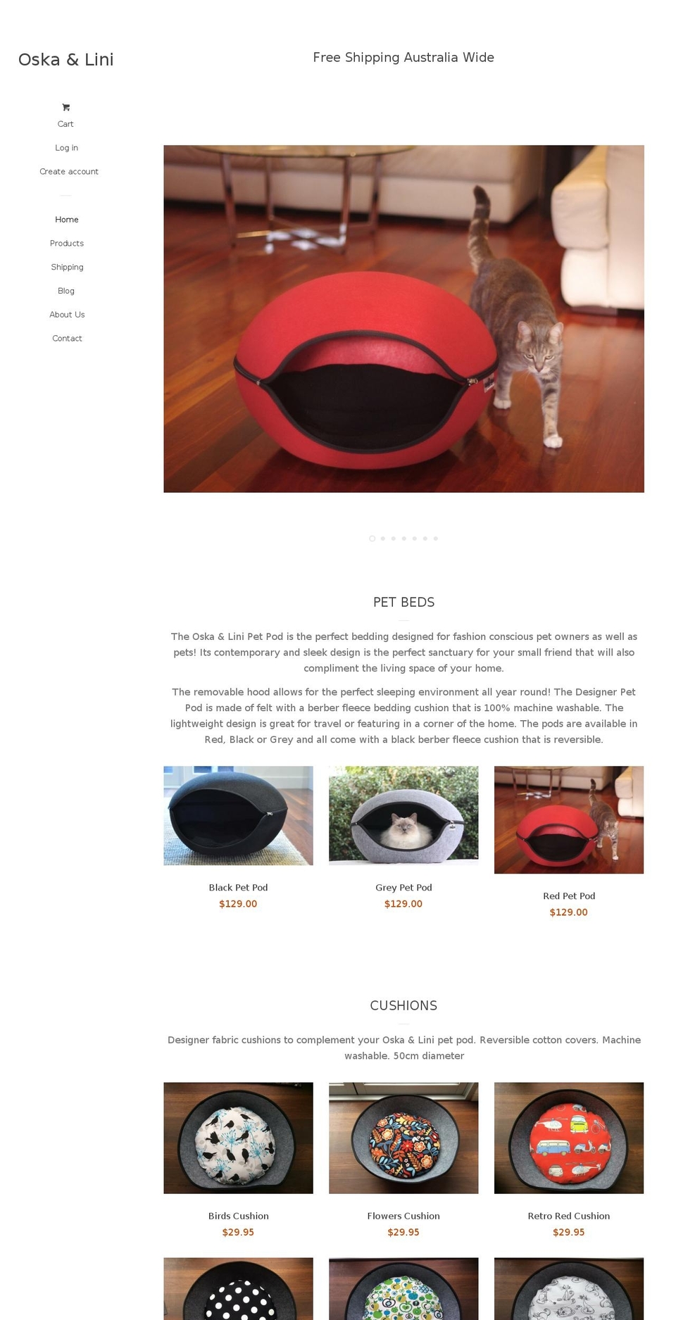 oskaandlini.com — Shopify storefront screenshot