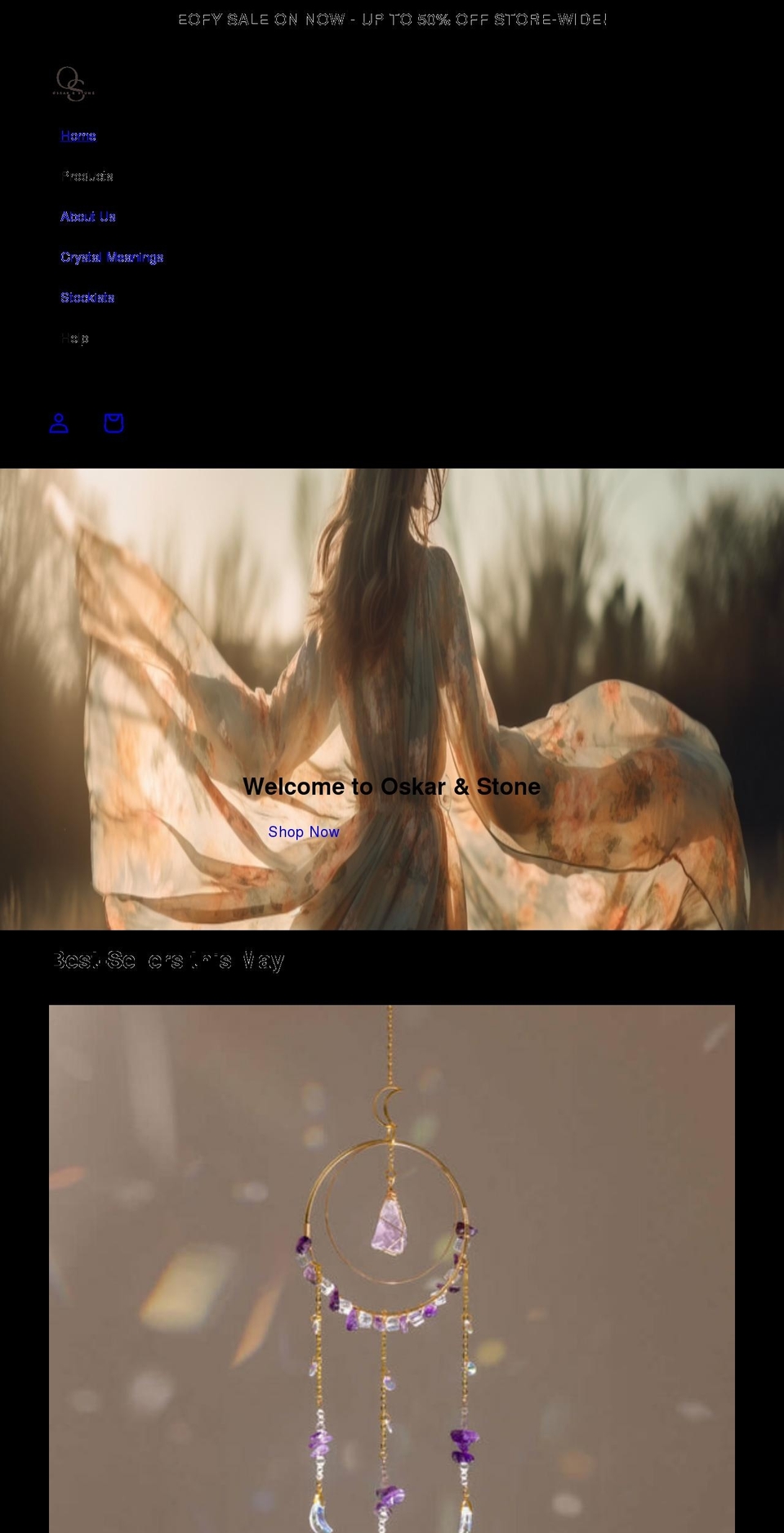 oskarandstone.com shopify website screenshot