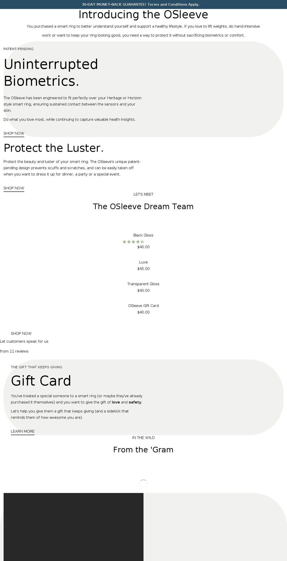 osleeve.com shopify website screenshot