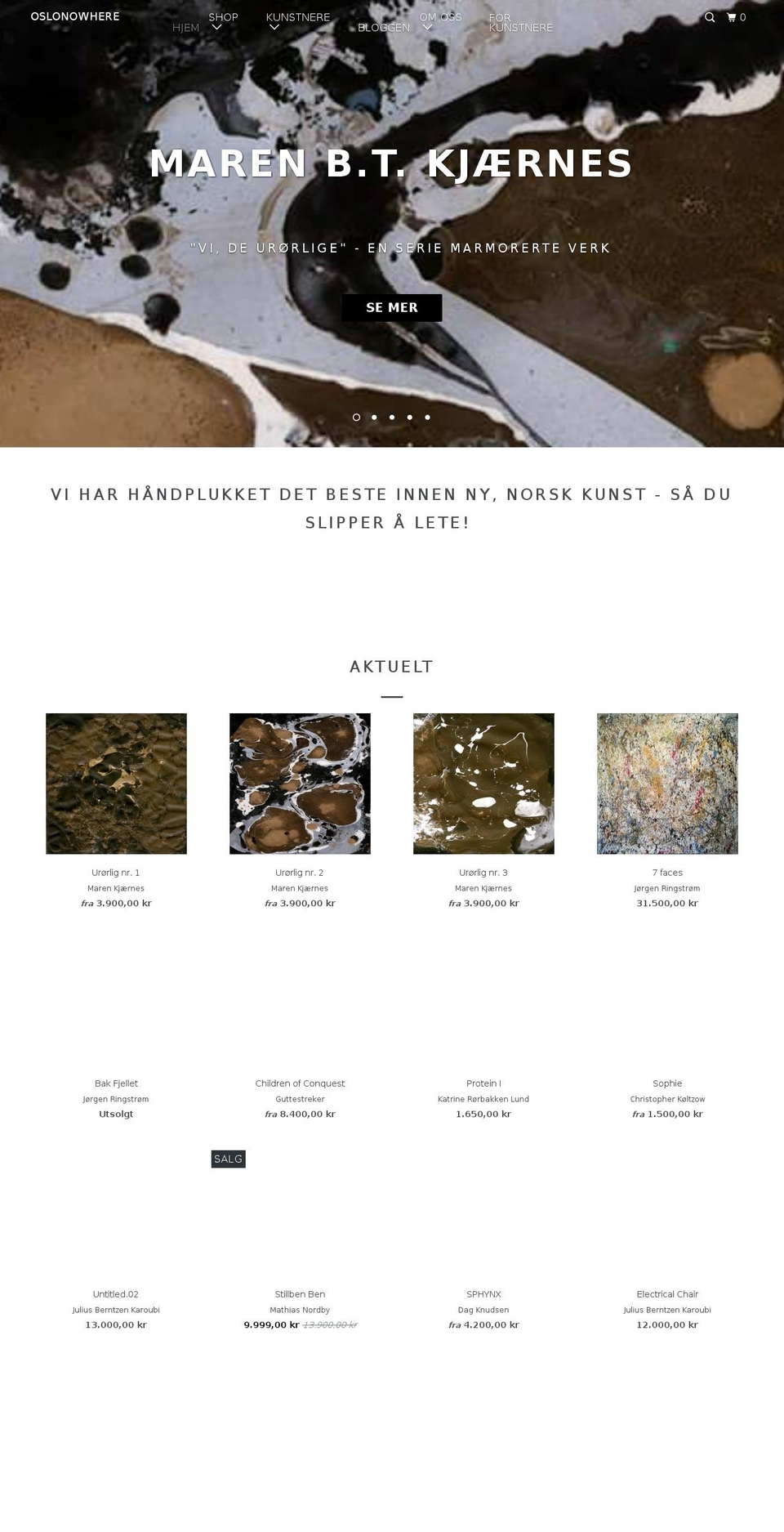 oslonowhere.com shopify website screenshot