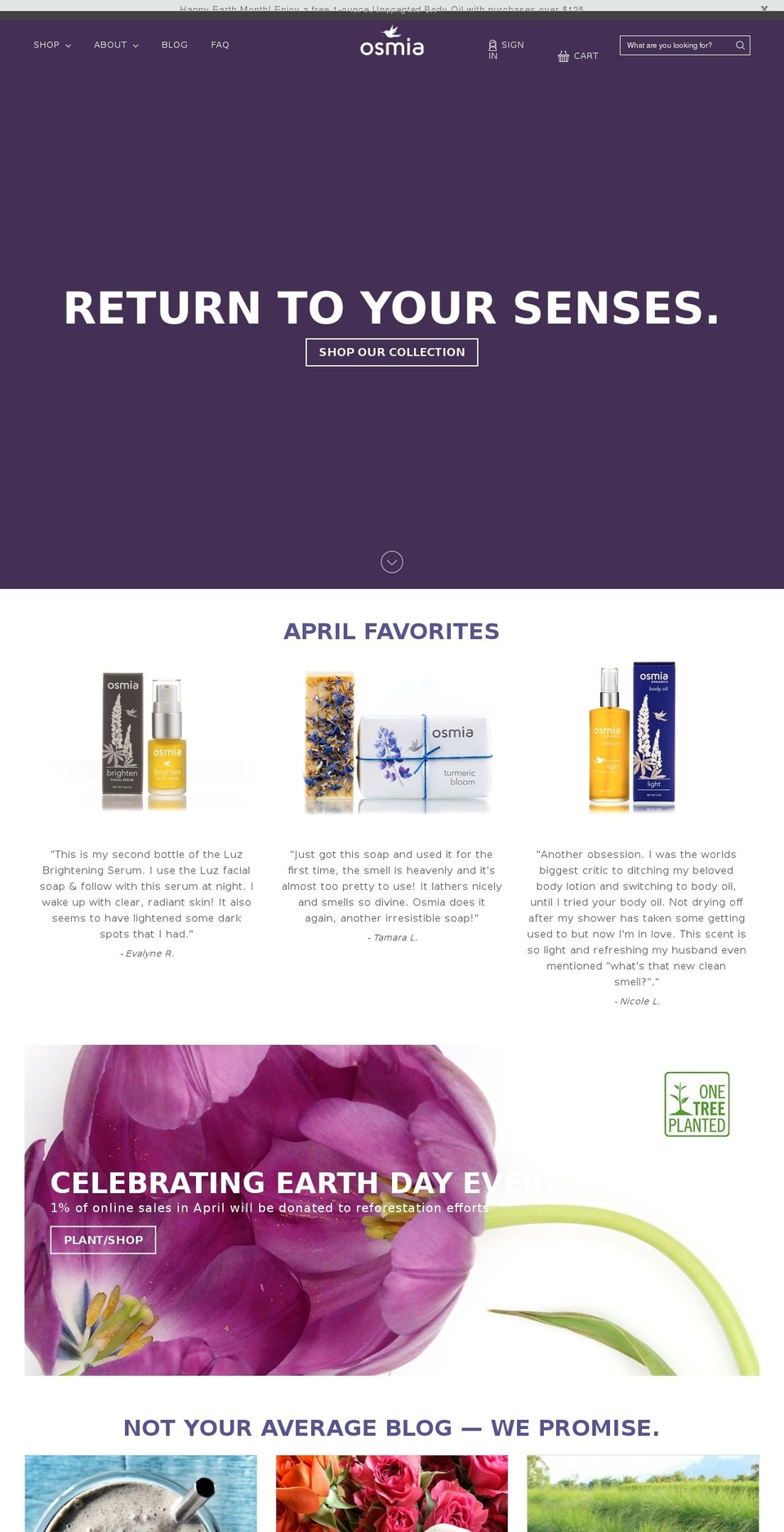 osmiaorganics.com shopify website screenshot