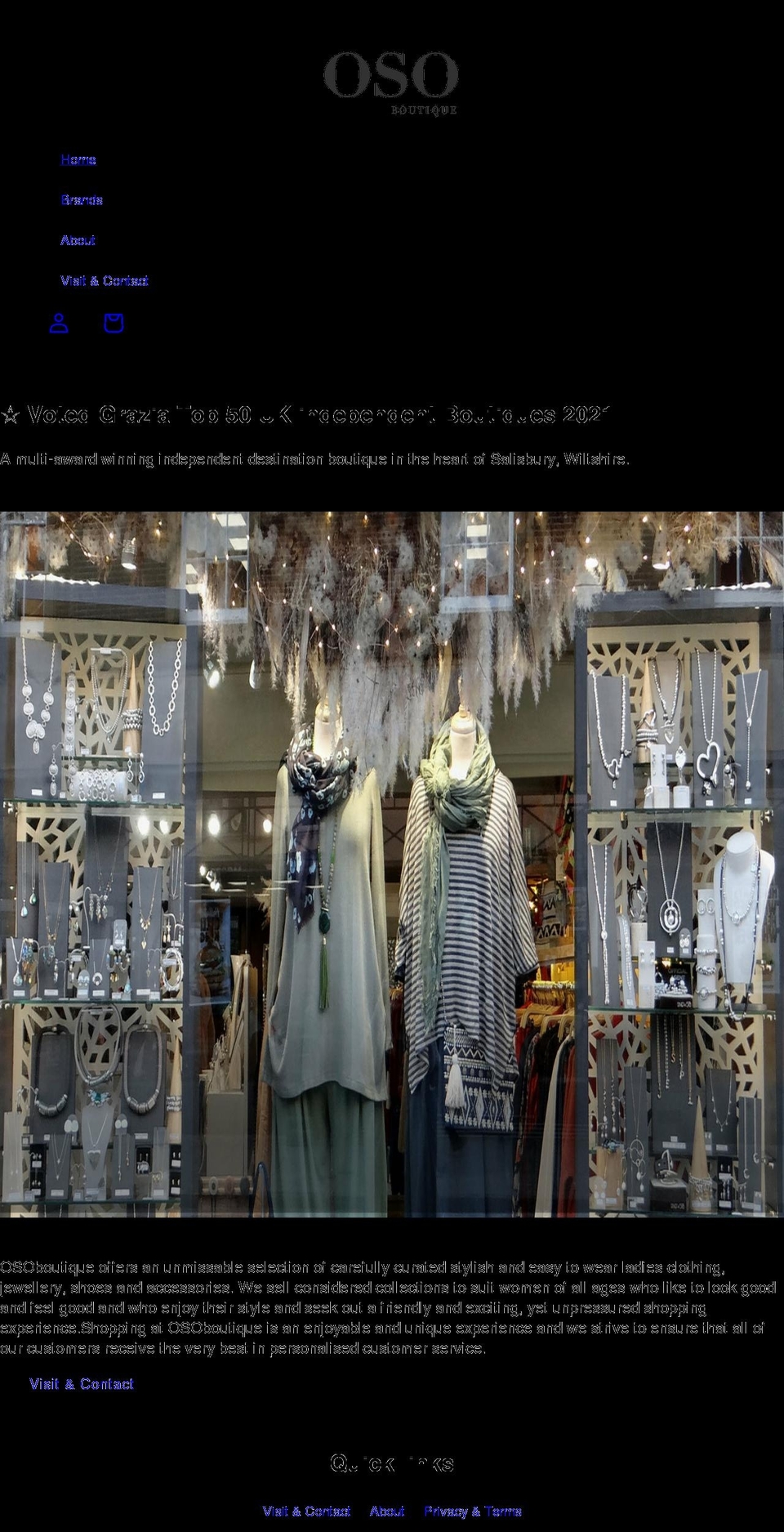 osoboutique.co.uk shopify website screenshot