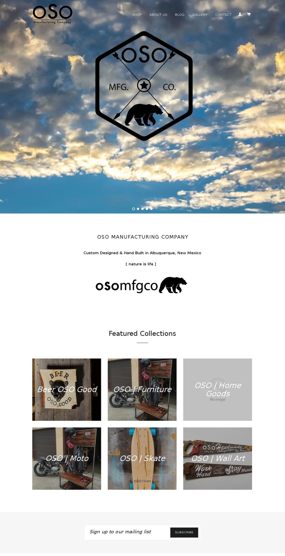 osomfgco.com — Shopify storefront screenshot