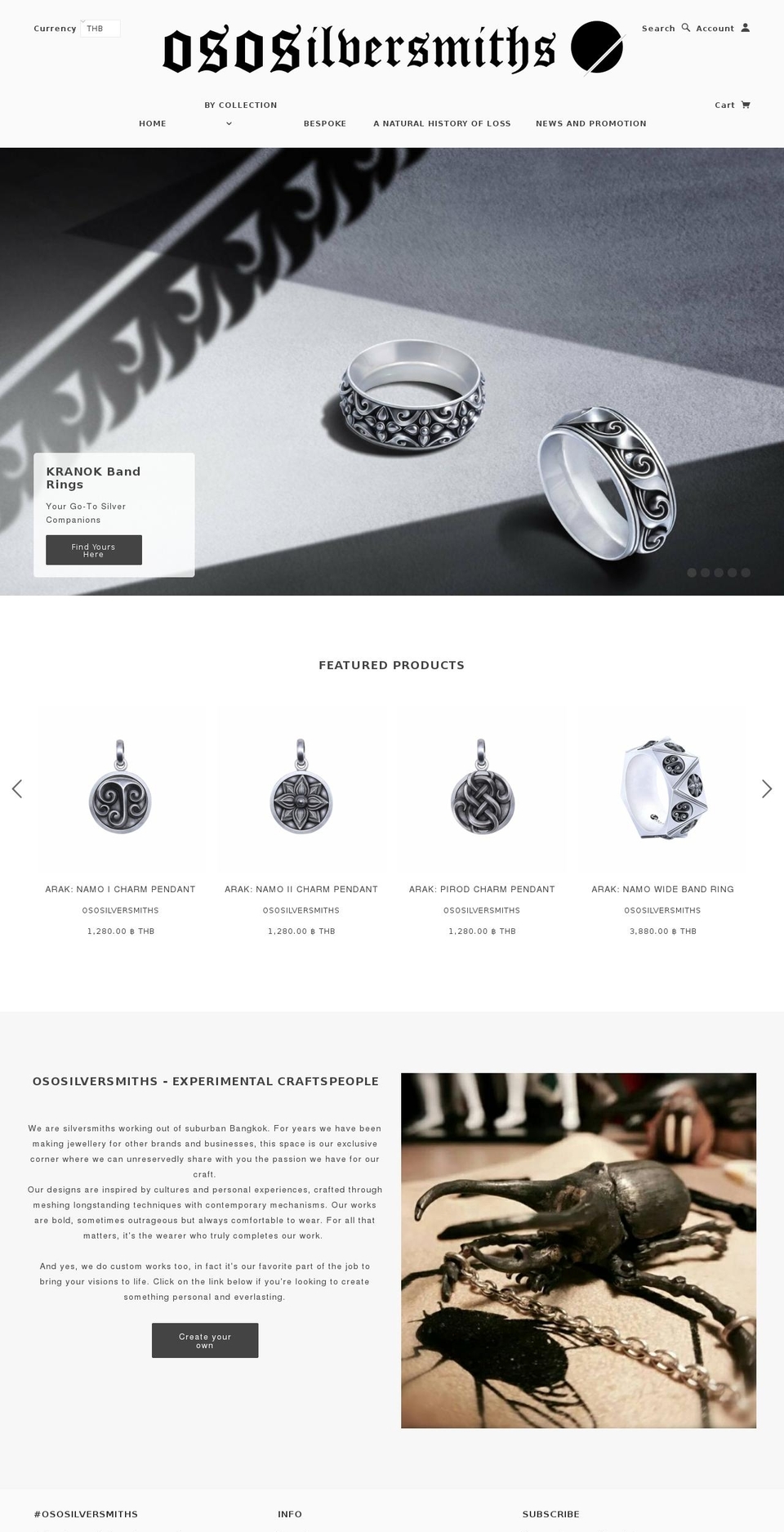 ososilversmiths.com shopify website screenshot