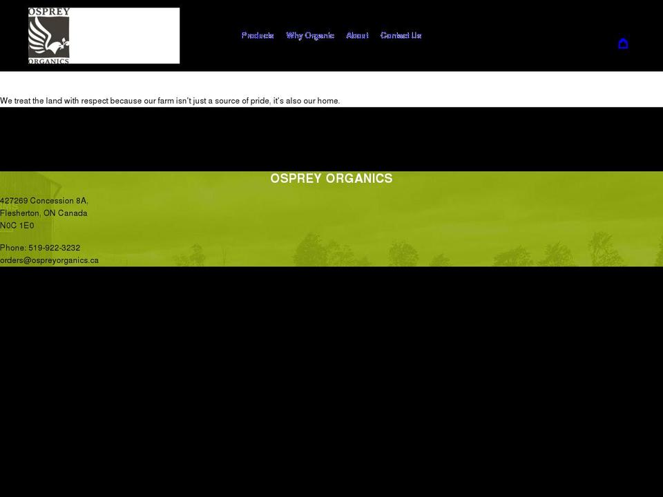 ospreyorganics.ca shopify website screenshot