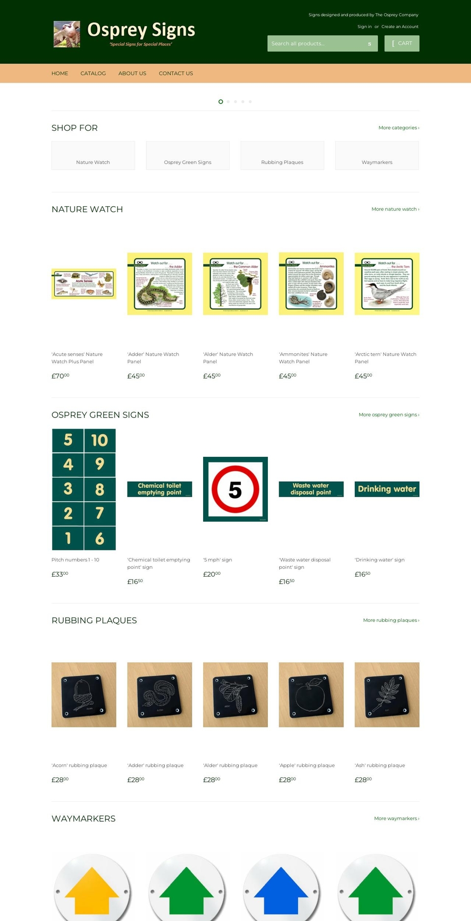 ospreysigns.co.uk shopify website screenshot