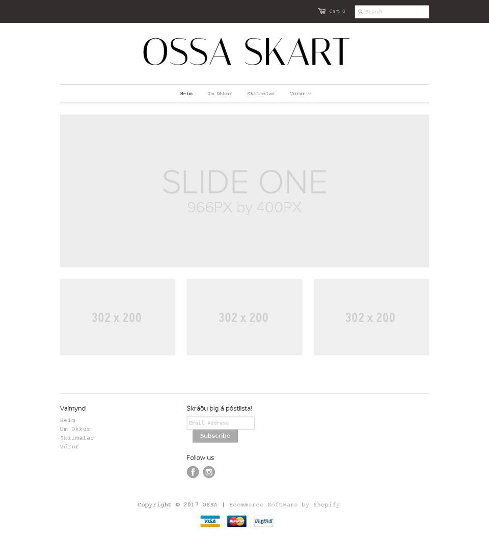 ossajewellery.com shopify website screenshot