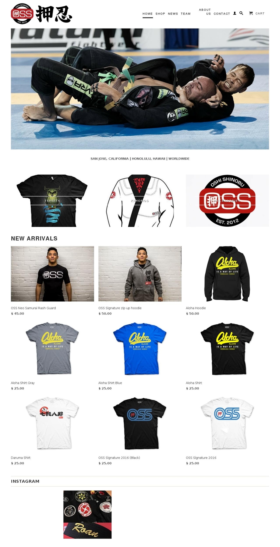 ossclothing.com shopify website screenshot