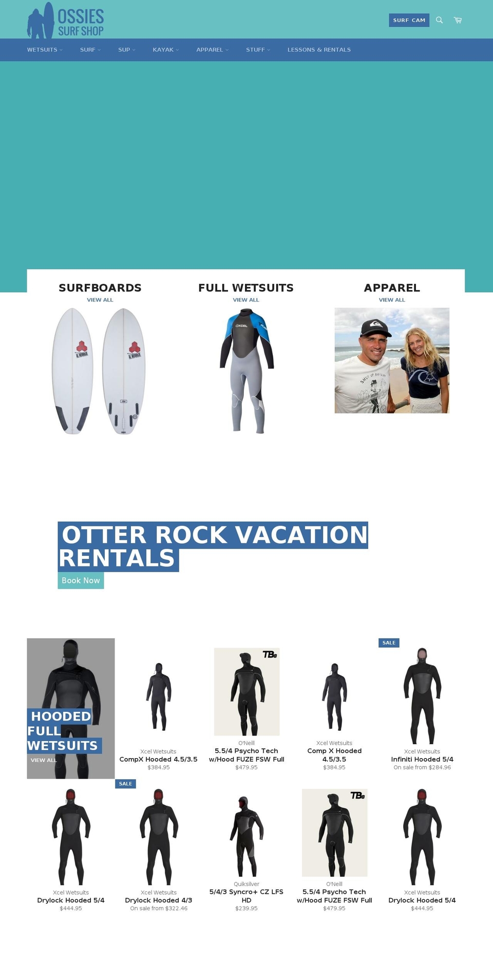 ossiessurfshop.info shopify website screenshot