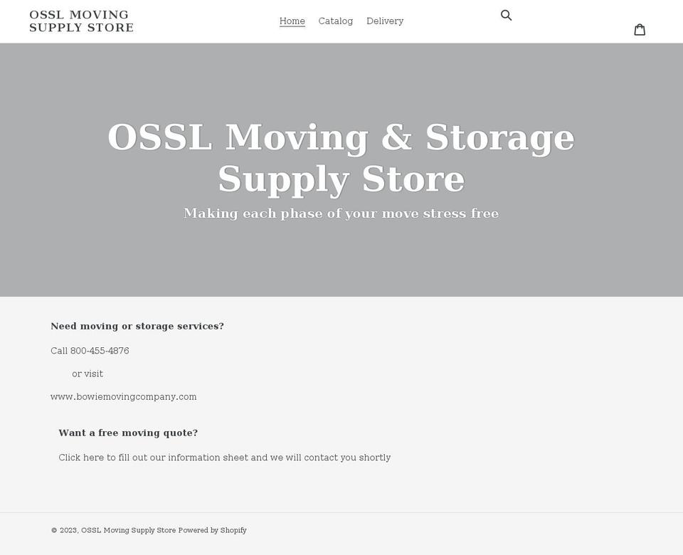 osslmovingsupplies.com shopify website screenshot