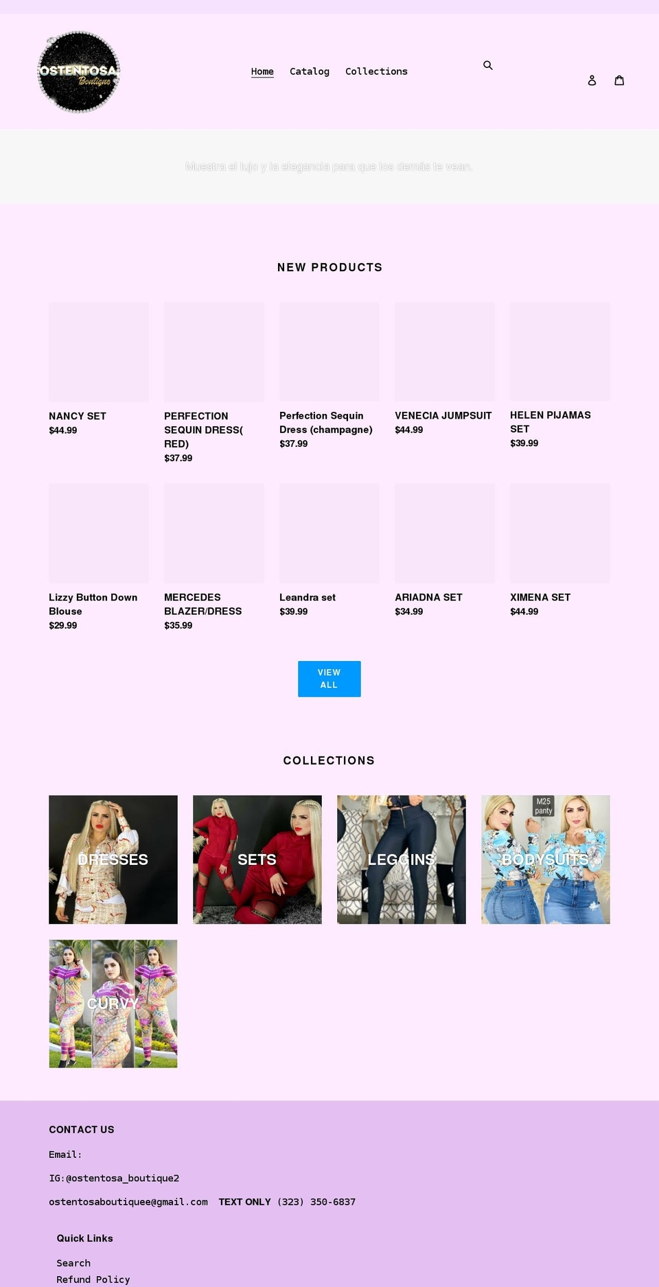 ostentosa.com shopify website screenshot