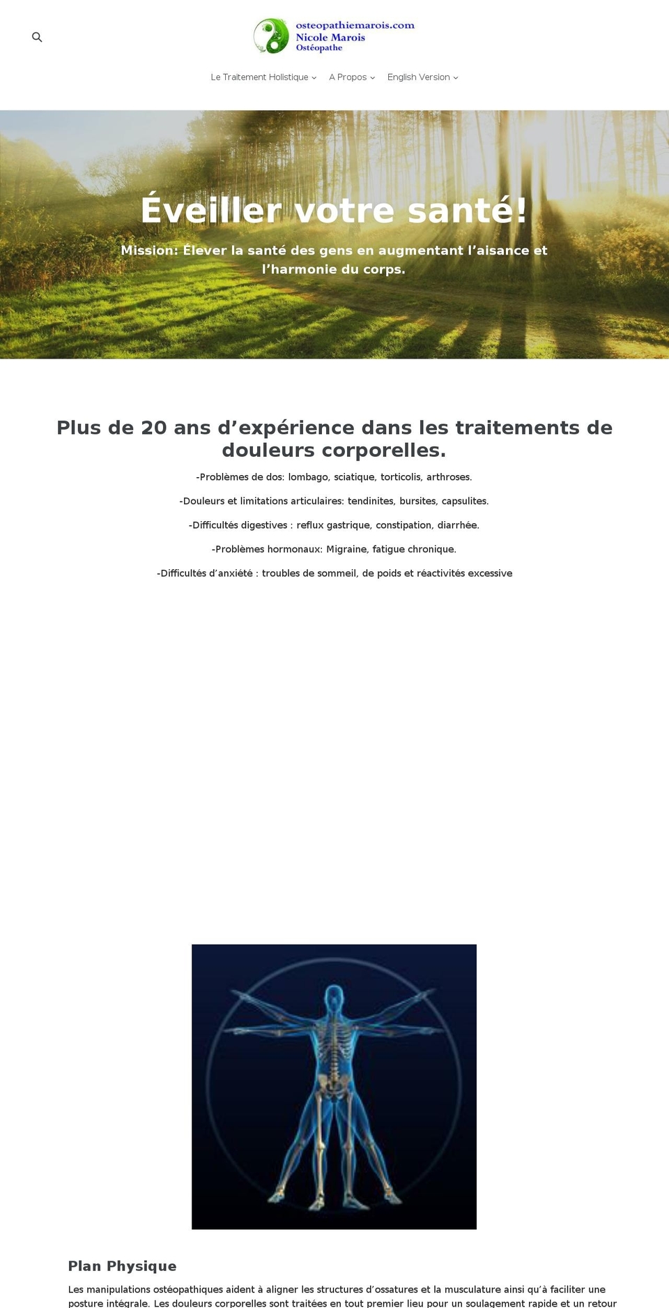 osteopathiemarois.com — Shopify storefront screenshot