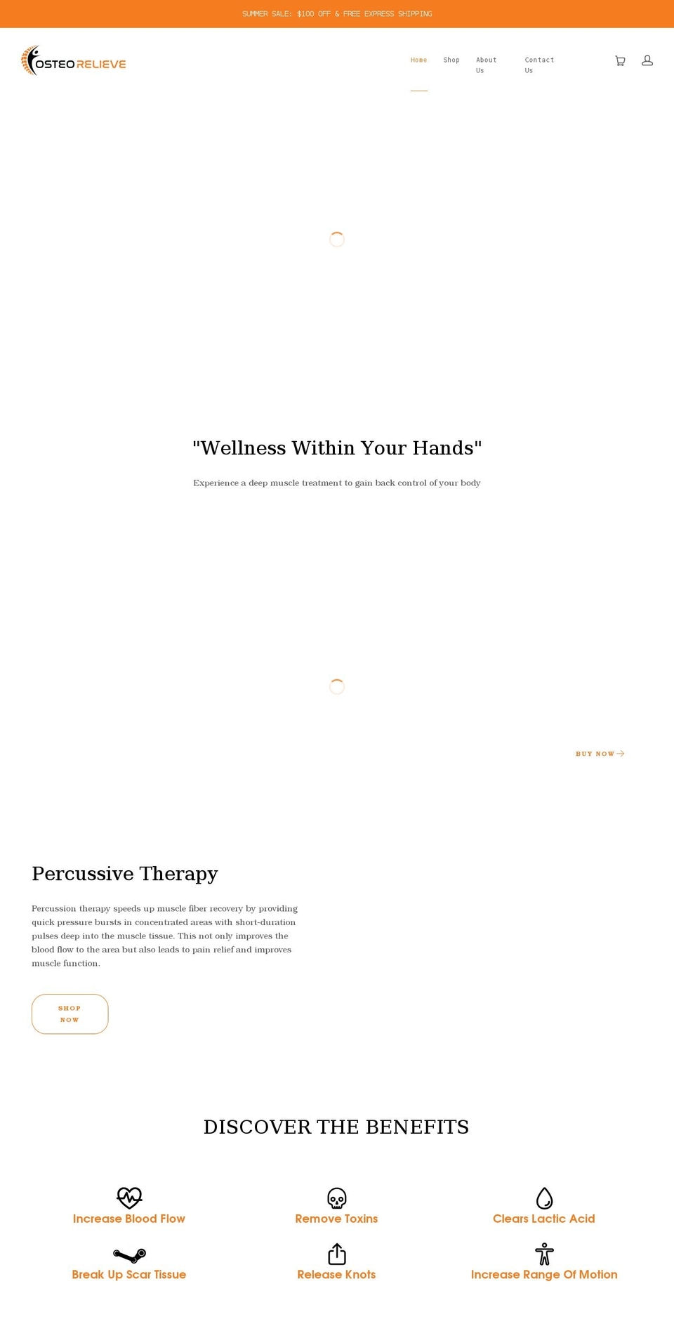 osteorelieve.com shopify website screenshot