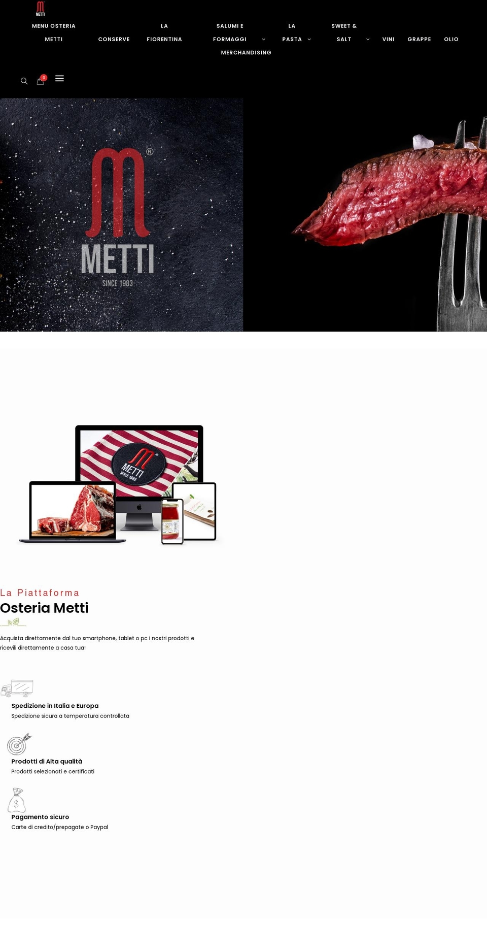 osteriametti.shop shopify website screenshot