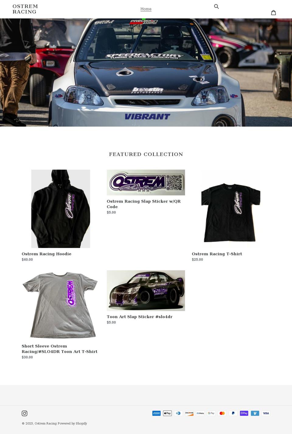 ostremracing.com shopify website screenshot