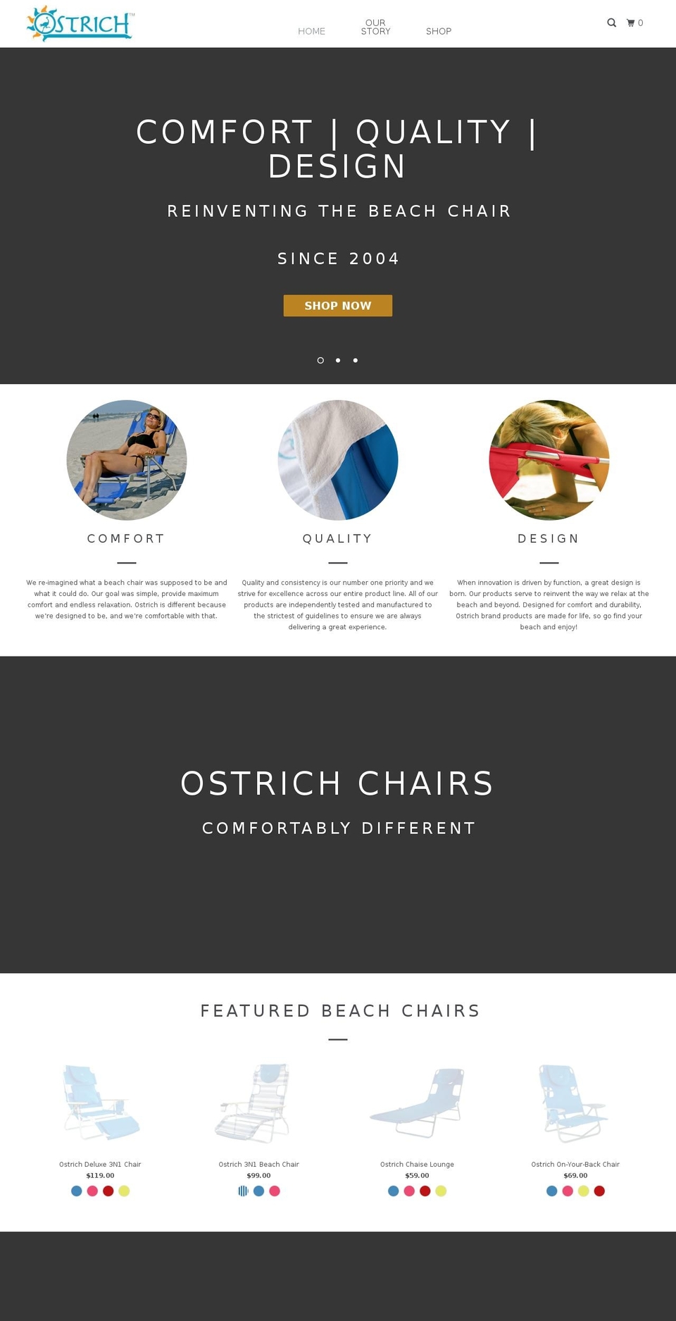 Chair Shopify theme site example ostrichchairs.com