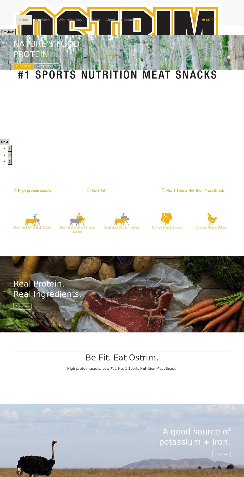 ostrim.com shopify website screenshot