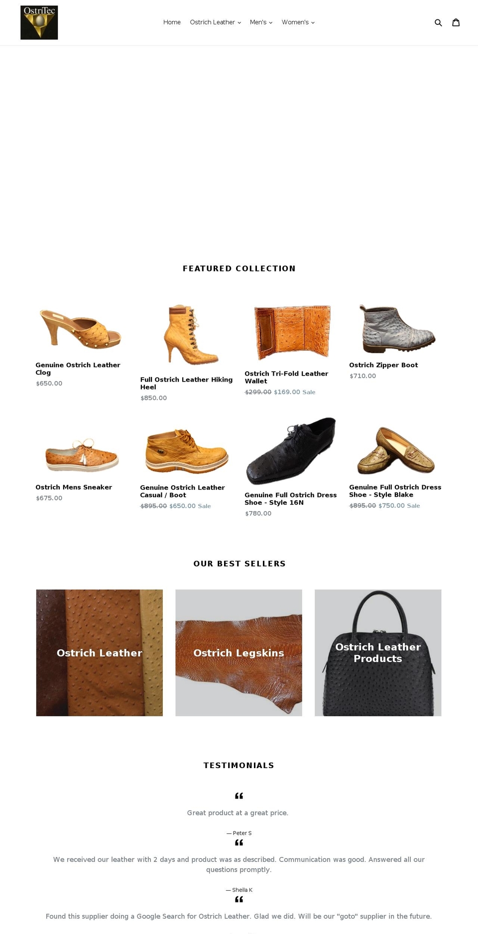 ostritec.com — Shopify storefront screenshot