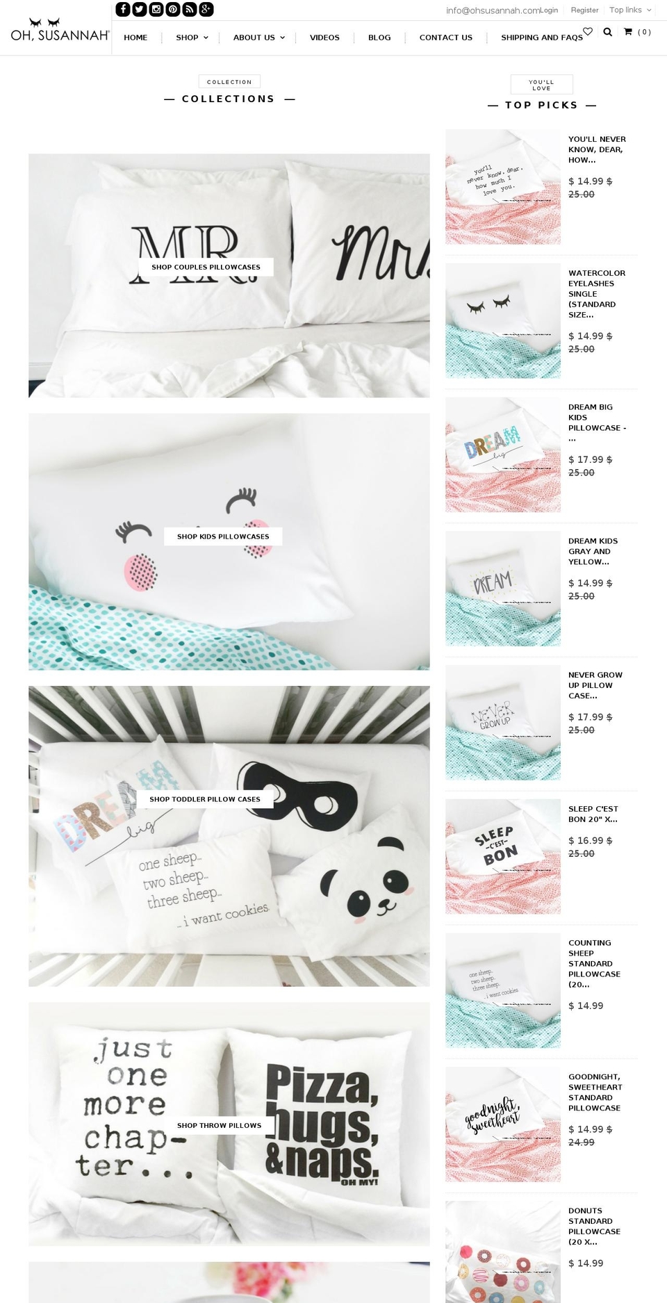 osusannahs.com shopify website screenshot