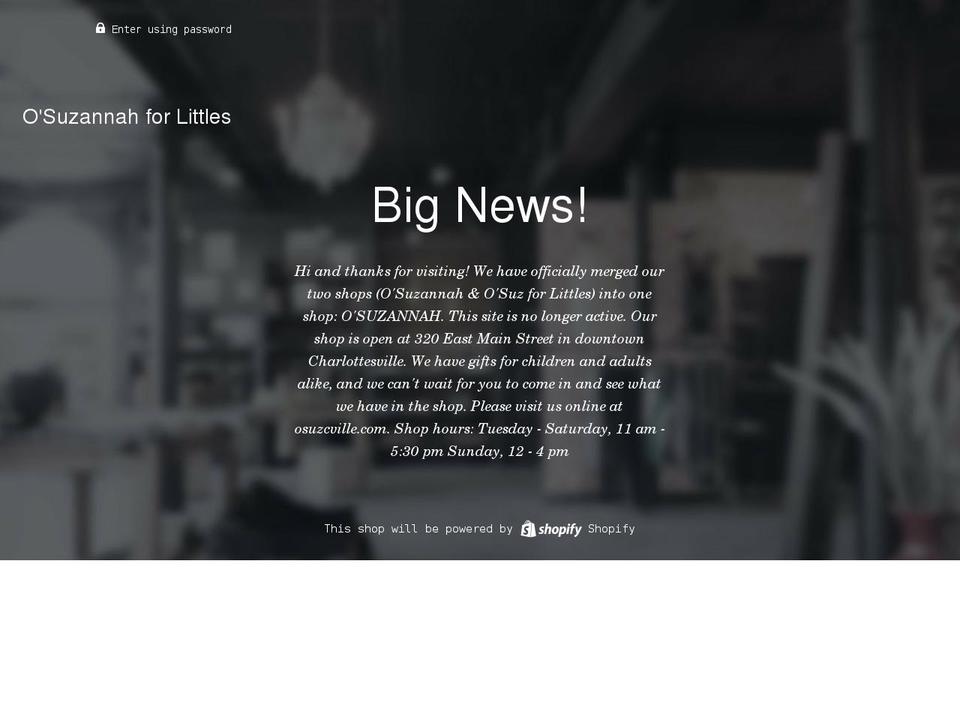 osuzforlittles.com shopify website screenshot