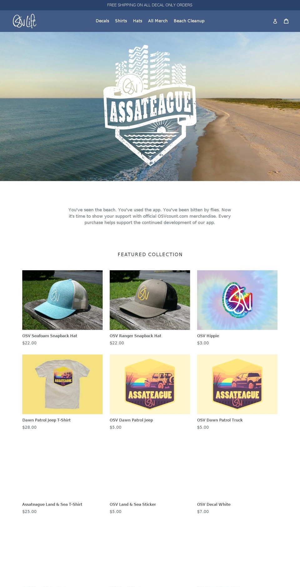 osvlife.com — Shopify storefront screenshot