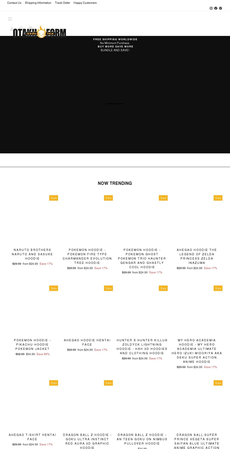otakuform.com shopify website screenshot