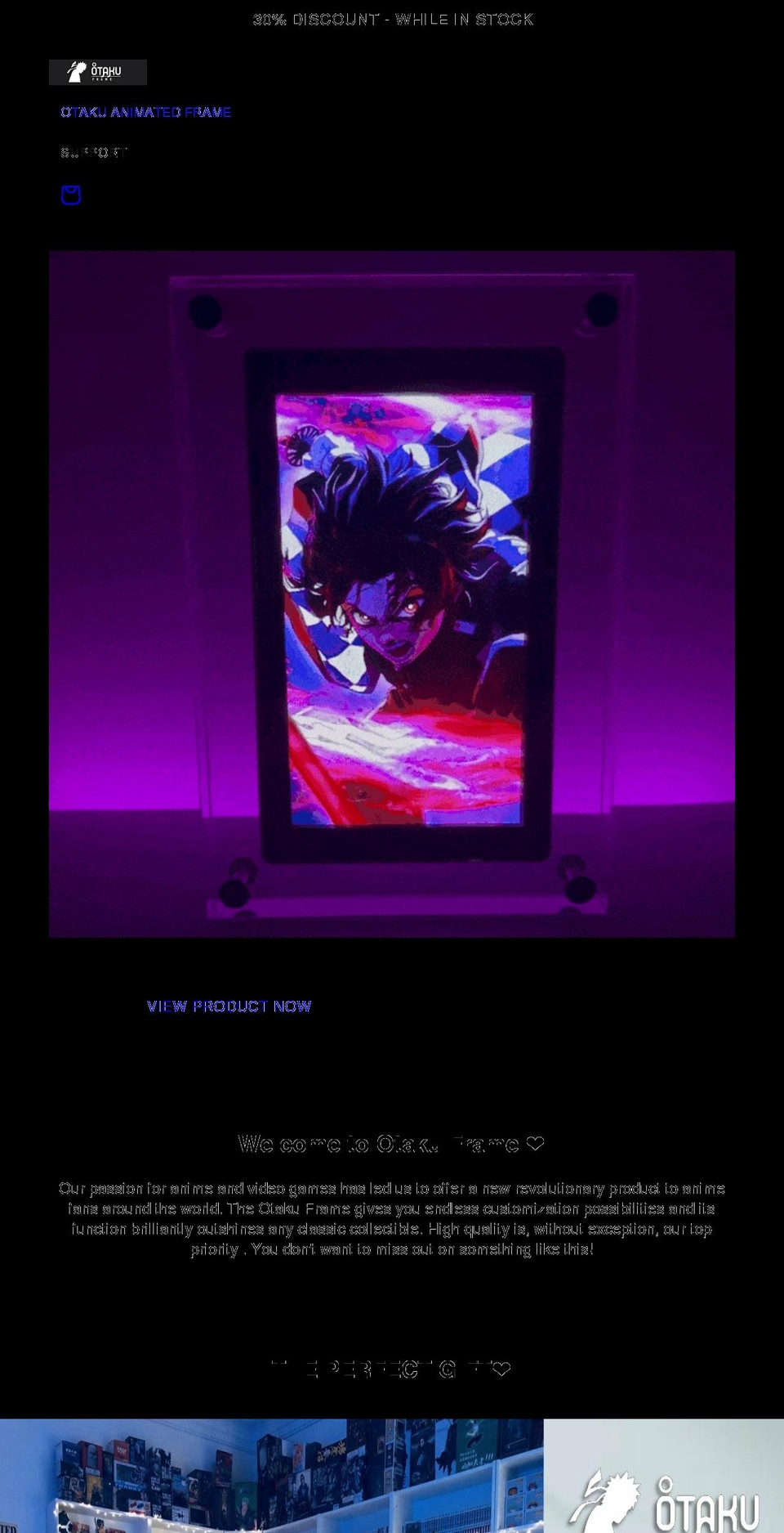 otakuframe.com shopify website screenshot