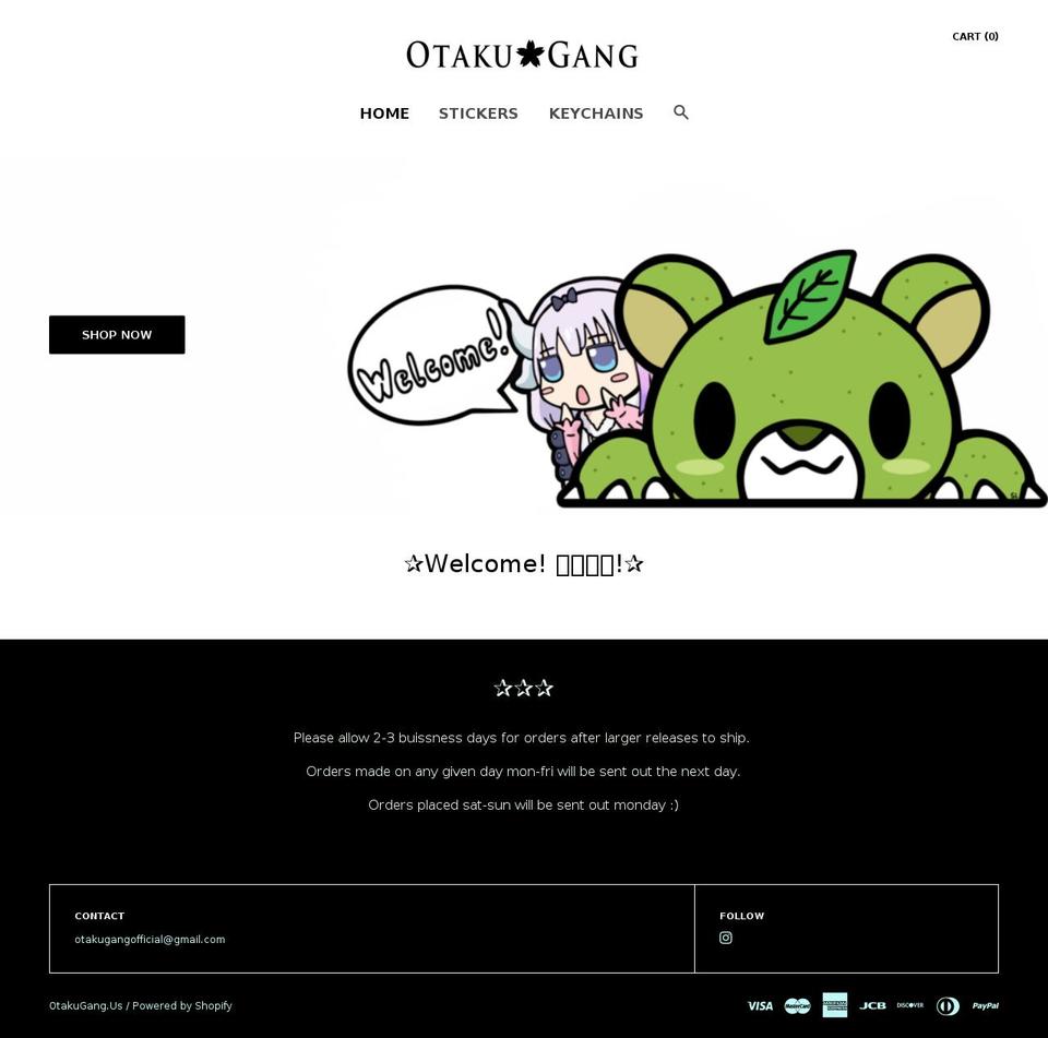 otakugang.us shopify website screenshot