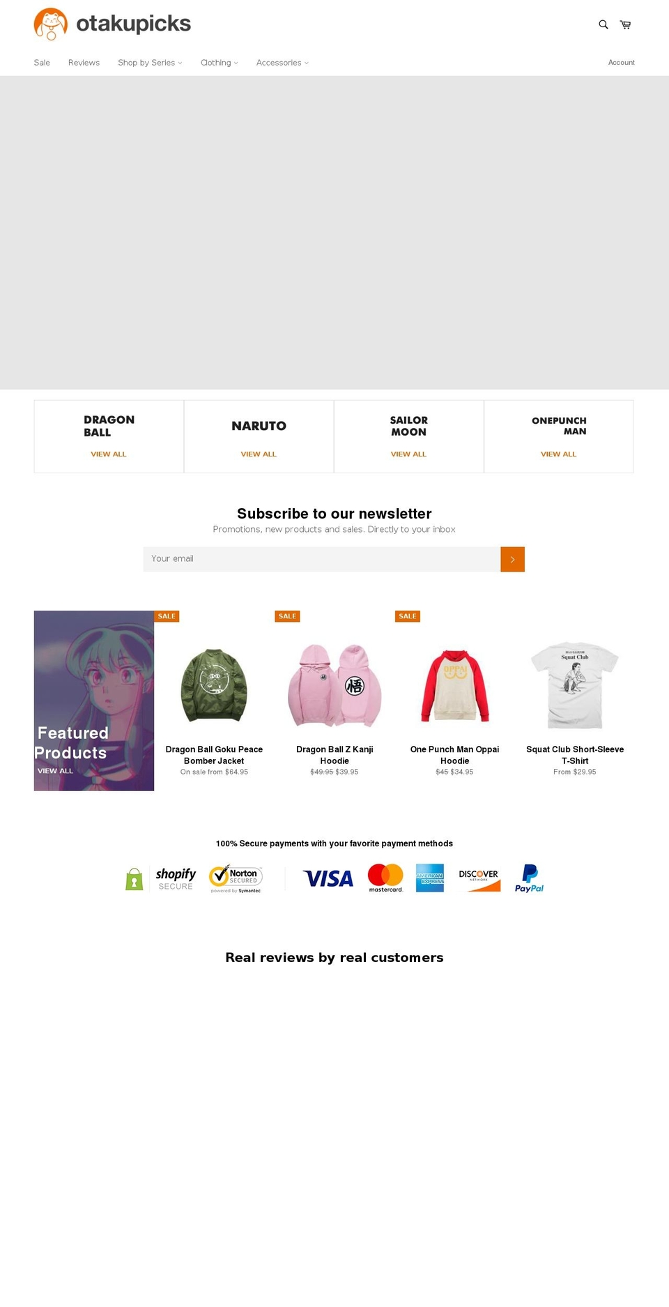 otakupicks.com shopify website screenshot