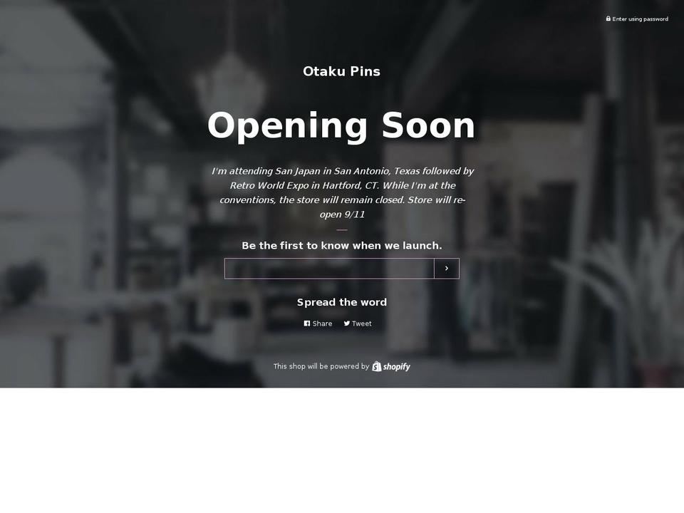 otakupins.com — Shopify storefront screenshot