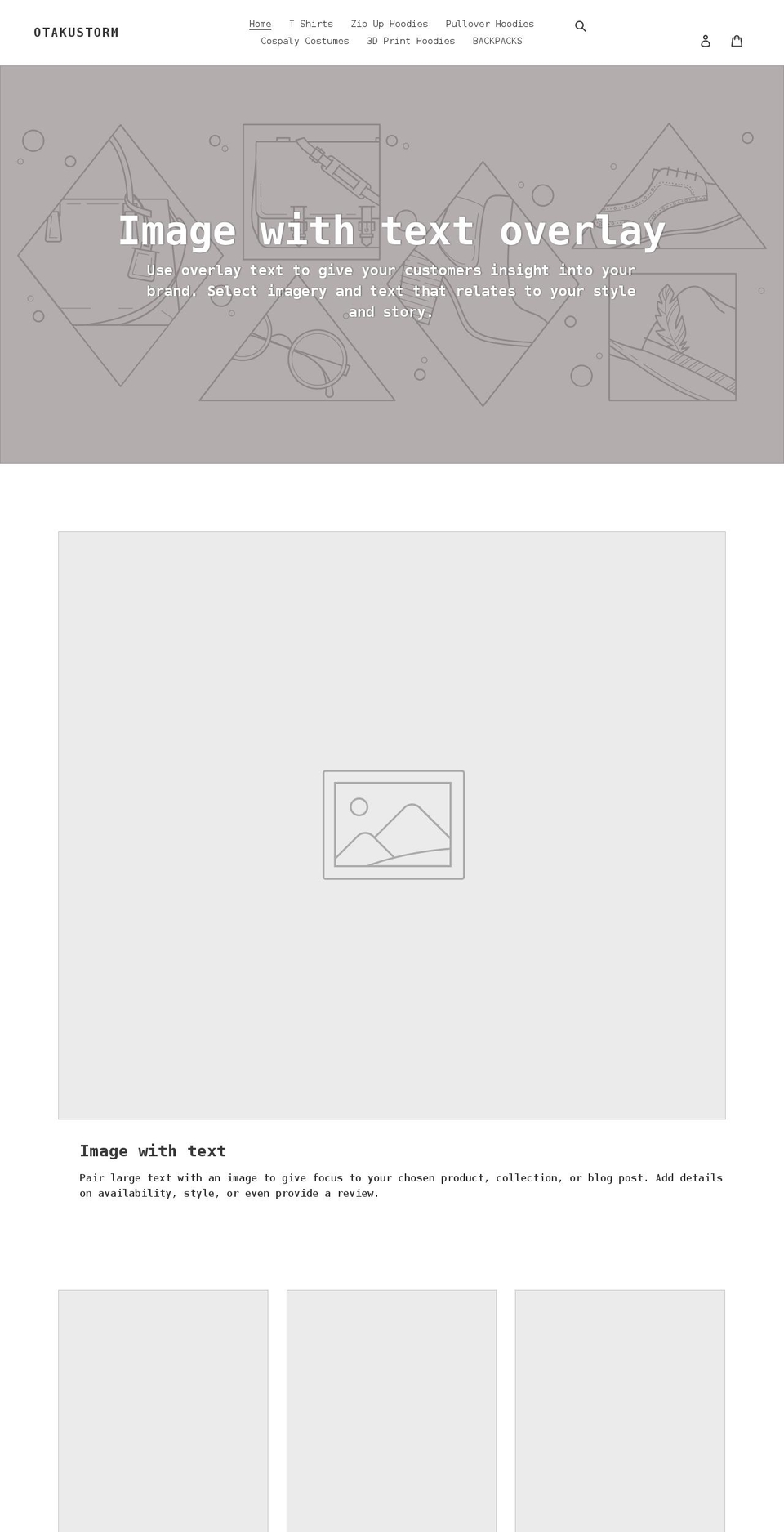otakustorm.com shopify website screenshot