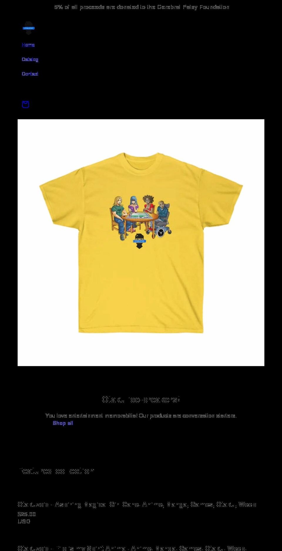 otakuzoid.com shopify website screenshot