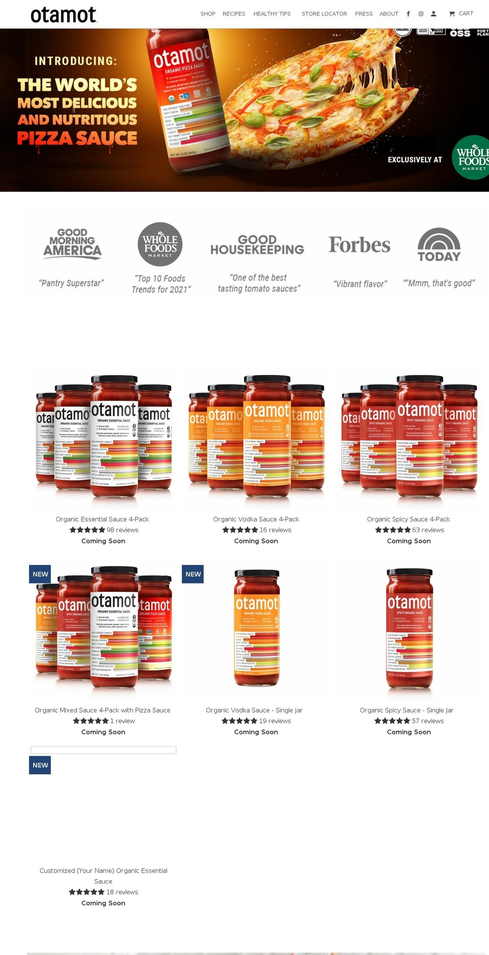 otamotfoods.com shopify website screenshot